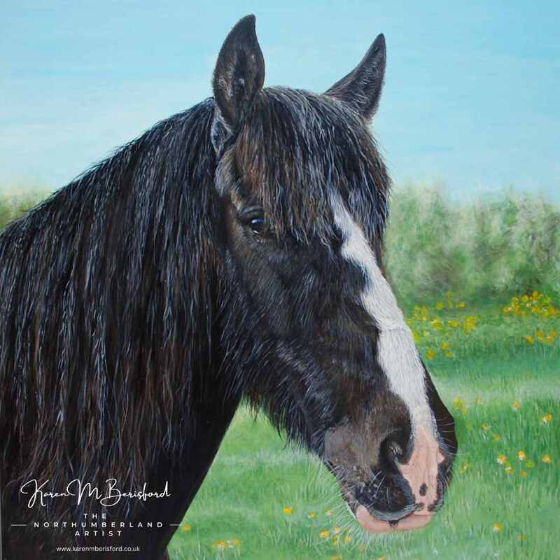 Dark Bay Horse acrylic painting