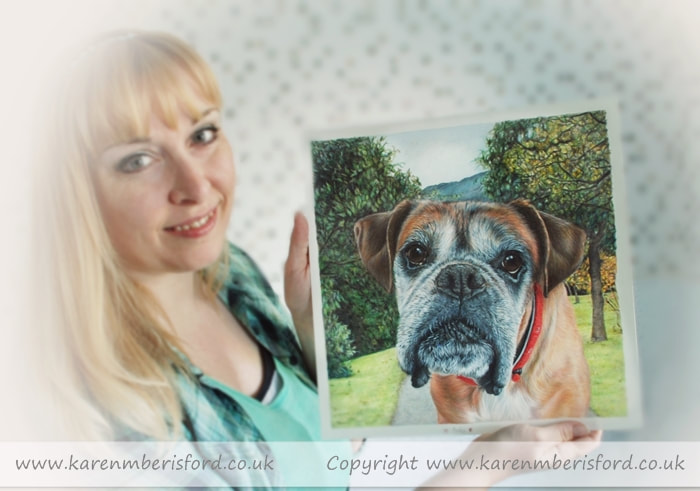 12" x 12" - Size comparisons for coloured pencil drawings by Karen M Berisford