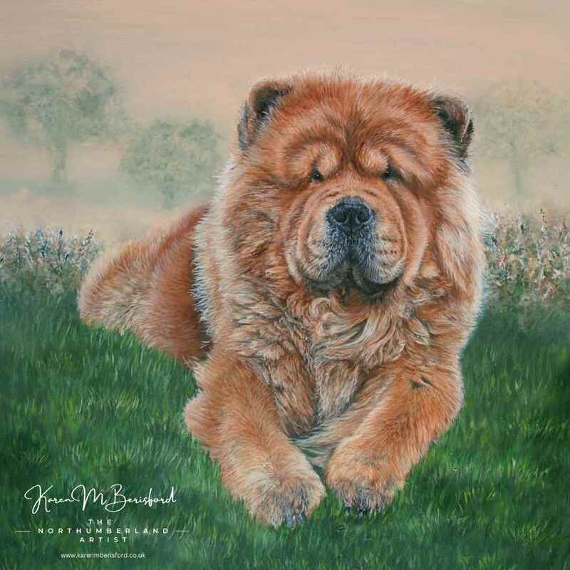Chow Chow dog acrylic painting
