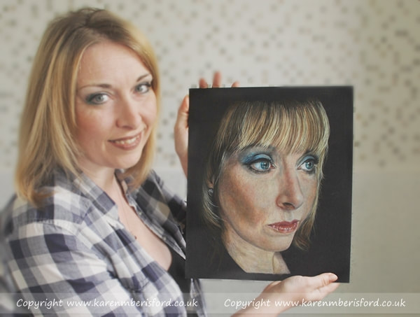 10" x 12" - Size comparisons for coloured pencil drawings by Karen M Berisford