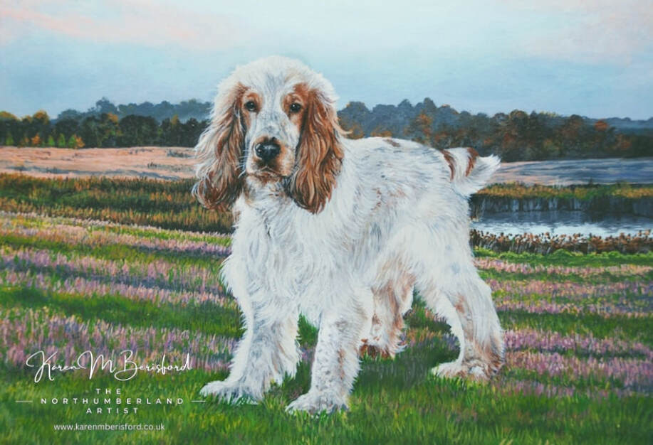 Acrylic painting of a Cocker spaniel dog