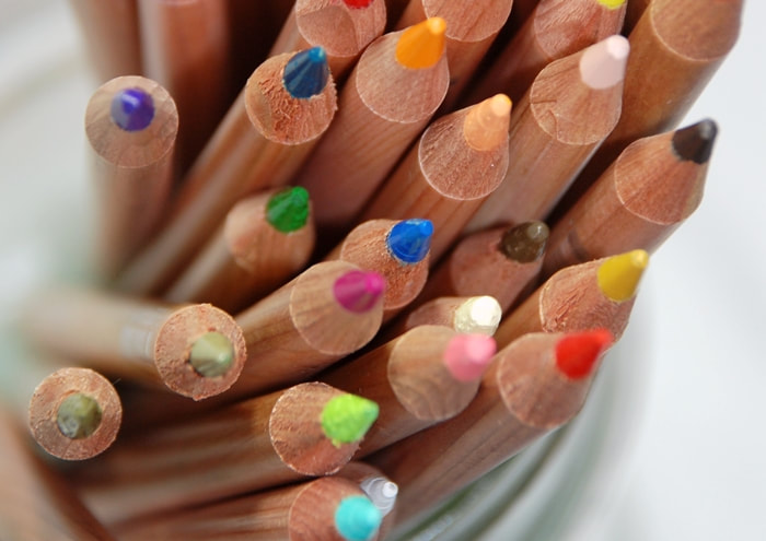 Caran d'Ache Luminane coloured pencils in a jar