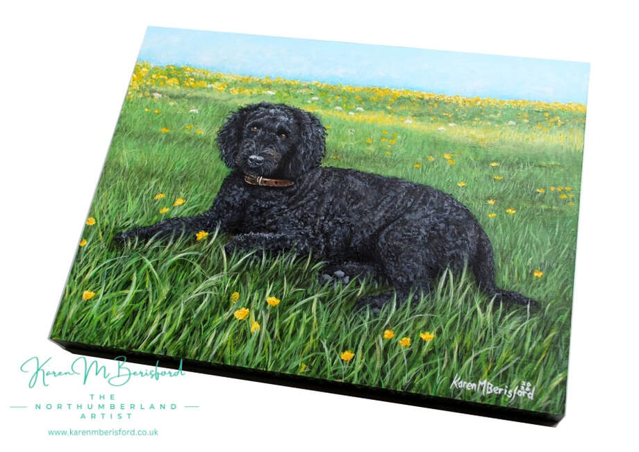 Acrylic painting of a springer spaniel called Willow on a 22mm Ampersand Gessobord panel