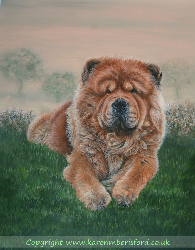 chow chow dog acrylic painting